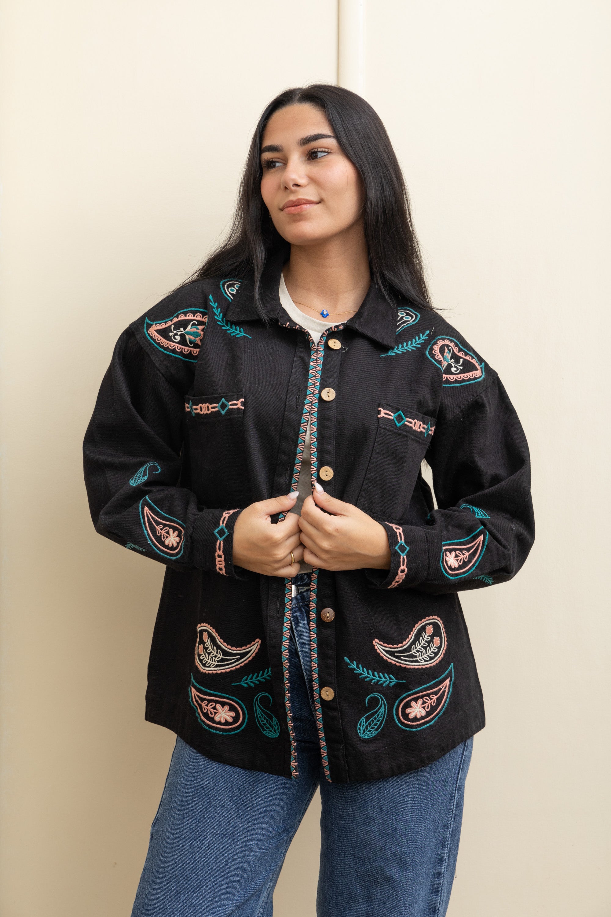 Image of Black Gabardine Jacket – Sleek, Sophisticated, and Timeless